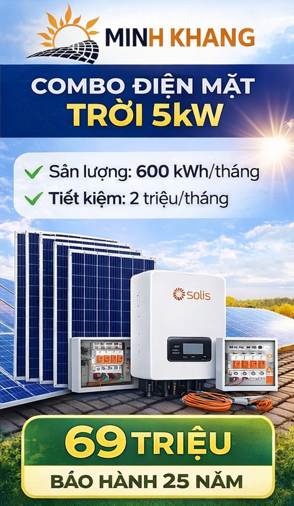 giá điện mặt trời 5kW cho gia đình tại Việt Nam